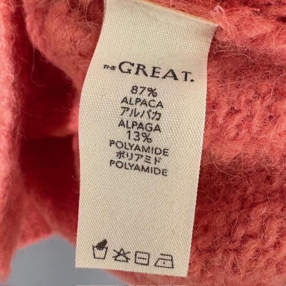 THE GREAT. Cardigan Sweater Womens 0 Red Alpaca Polyamide Crewneck Bobble Knit - Picture 6 of 9